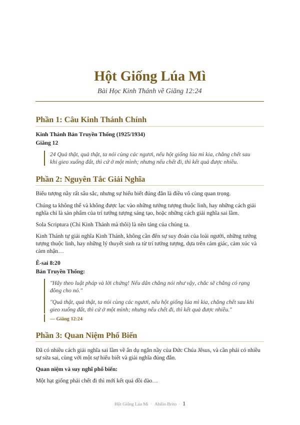 Bìa bài học Hột Giống Lúa Mì