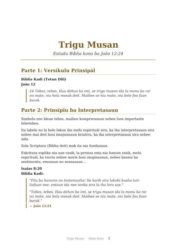 Kapa estudu Trigu Musan